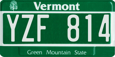 VT license plate YZF814