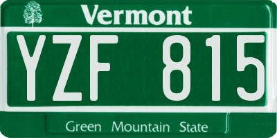 VT license plate YZF815