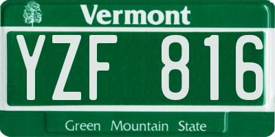 VT license plate YZF816