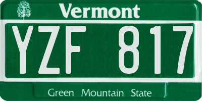 VT license plate YZF817