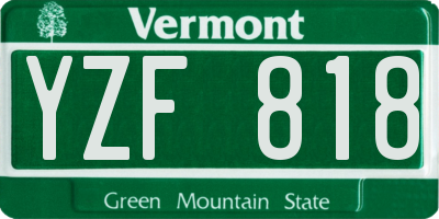 VT license plate YZF818