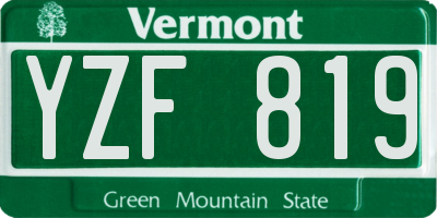 VT license plate YZF819