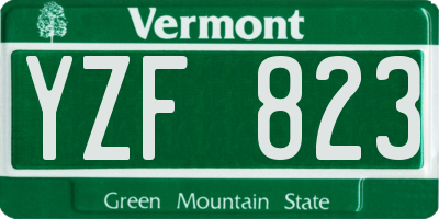 VT license plate YZF823