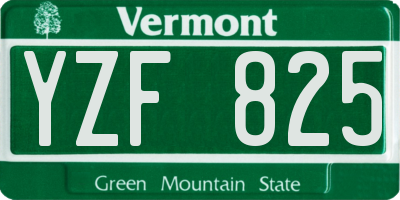 VT license plate YZF825