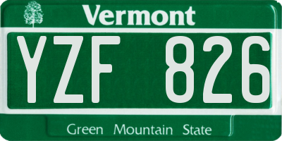 VT license plate YZF826