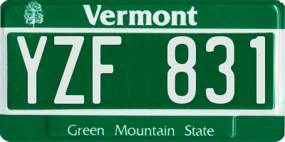 VT license plate YZF831