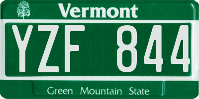 VT license plate YZF844