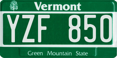 VT license plate YZF850