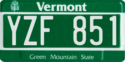 VT license plate YZF851