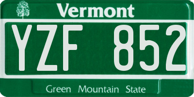 VT license plate YZF852