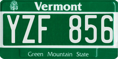 VT license plate YZF856