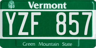 VT license plate YZF857