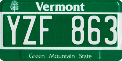 VT license plate YZF863