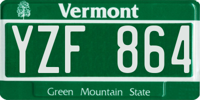 VT license plate YZF864