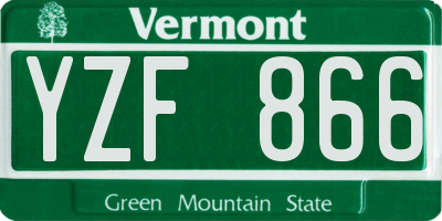 VT license plate YZF866