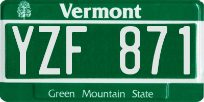 VT license plate YZF871
