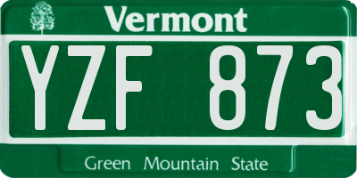 VT license plate YZF873