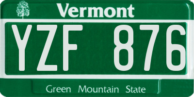 VT license plate YZF876