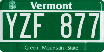 VT license plate YZF877