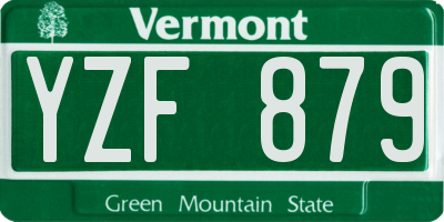 VT license plate YZF879