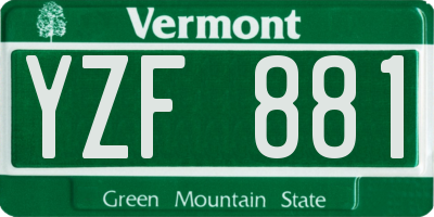 VT license plate YZF881