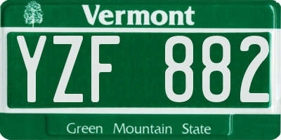 VT license plate YZF882