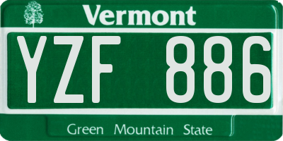 VT license plate YZF886