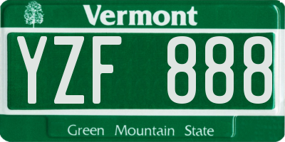 VT license plate YZF888