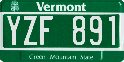 VT license plate YZF891