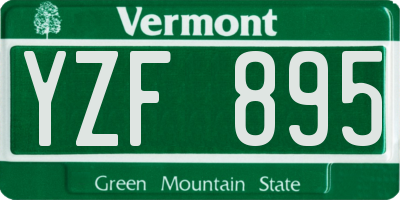 VT license plate YZF895