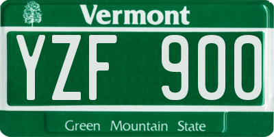VT license plate YZF900