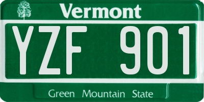 VT license plate YZF901