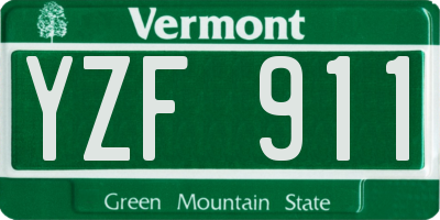 VT license plate YZF911