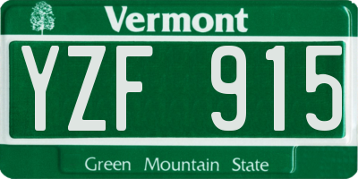 VT license plate YZF915