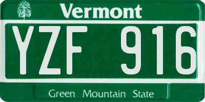 VT license plate YZF916