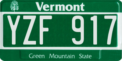 VT license plate YZF917