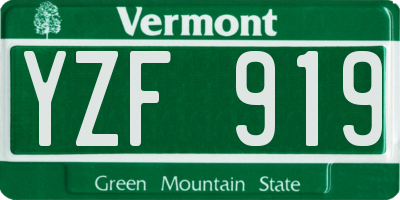 VT license plate YZF919