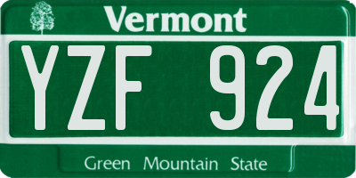 VT license plate YZF924
