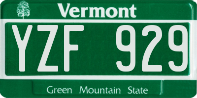 VT license plate YZF929