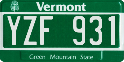 VT license plate YZF931