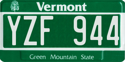 VT license plate YZF944
