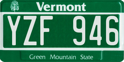 VT license plate YZF946