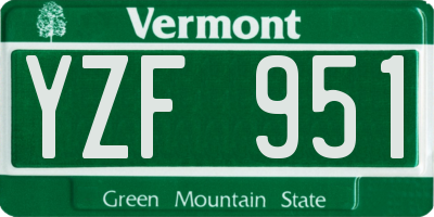 VT license plate YZF951