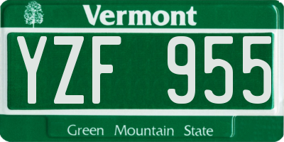 VT license plate YZF955