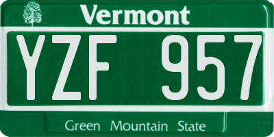 VT license plate YZF957