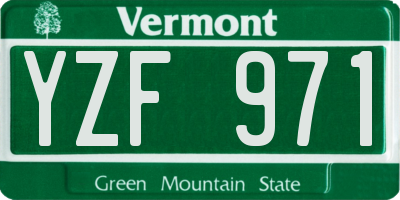 VT license plate YZF971