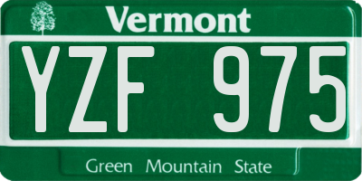 VT license plate YZF975