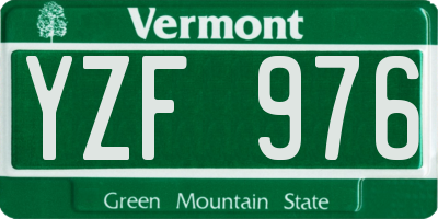 VT license plate YZF976