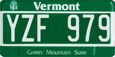 VT license plate YZF979