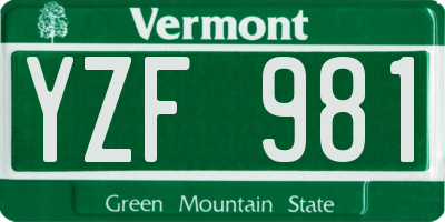 VT license plate YZF981